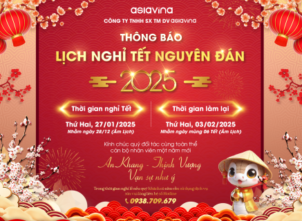 THÔNG BÁO LỊCH NGHỈ TẾT NGUYÊN ĐÁN 2025