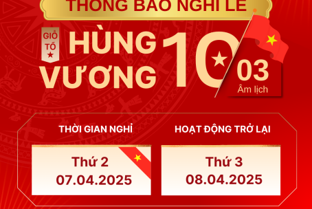 THÔNG BÁO NGHỈ LỄ GIỖ TỔ HÙNG VƯƠNG