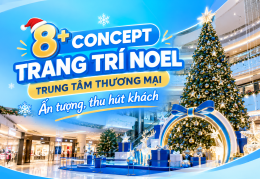 Gợi ý 8+ concept trang trí Noel trung tâm thương mại ấn tượng, thu hút khách