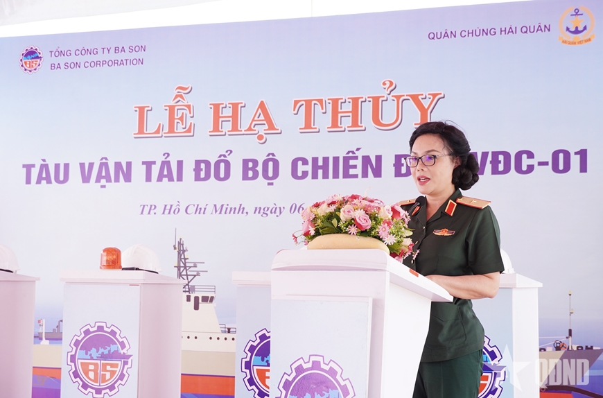 Tổng công ty Ba Son tổ chức lễ hạ thủy tàu vận tải quân sự