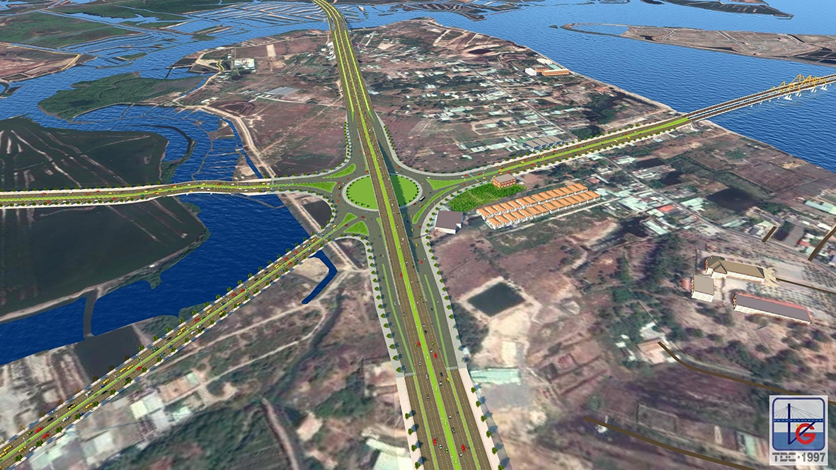 Đường ven biển đoạn nút giao với đường nối vào cao tốc Biên Hòa - Vũng Tàu.