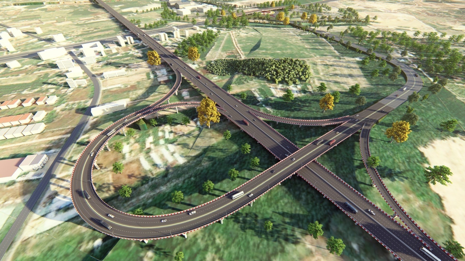 Mô hình một nút giao đường cao tốc Biên Hòa-Vũng Tàu. 